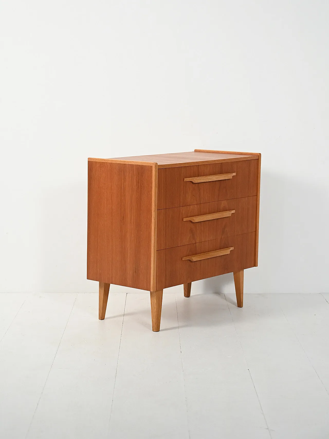 Cassettiera scandinava in teak e rovere, anni '60 3