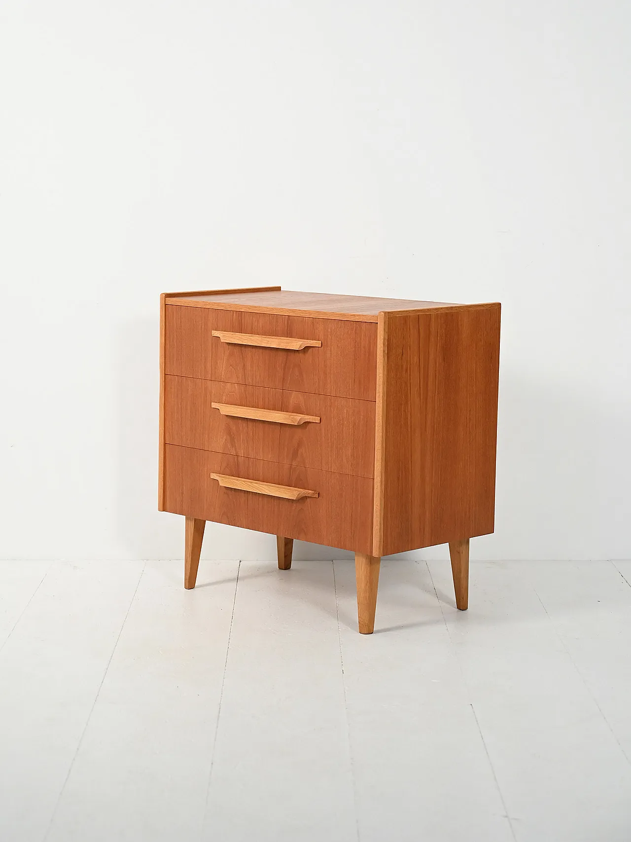 Cassettiera scandinava in teak e rovere, anni '60 4