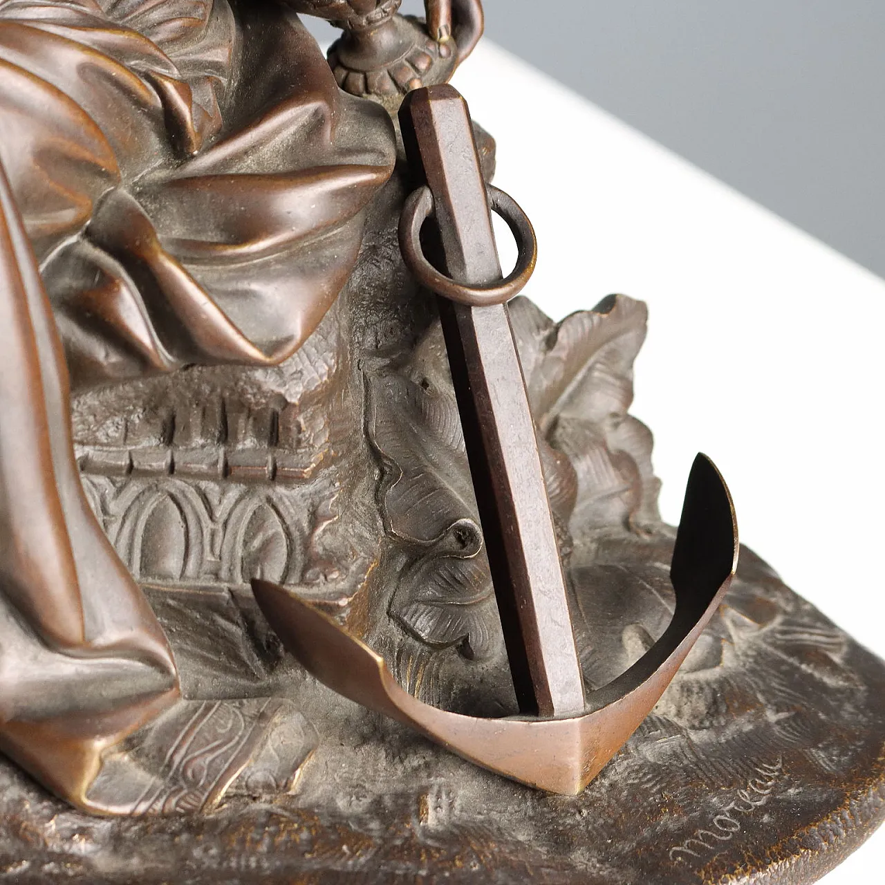 Young woman, bronze sculpture by Moreau, 20th century 8