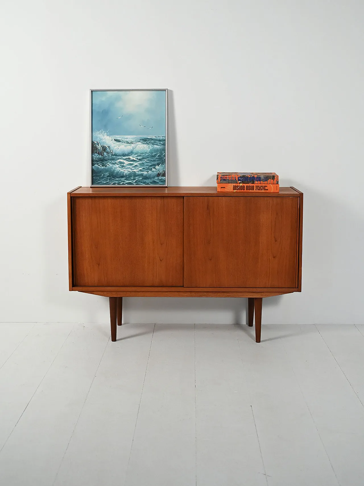 Small Scandinavian sideboard with two doors, 1950s 1