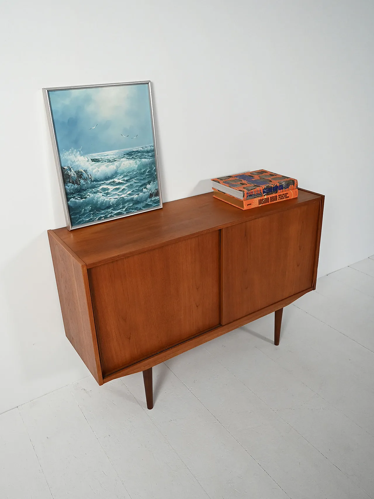 Small Scandinavian sideboard with two doors, 1950s 2