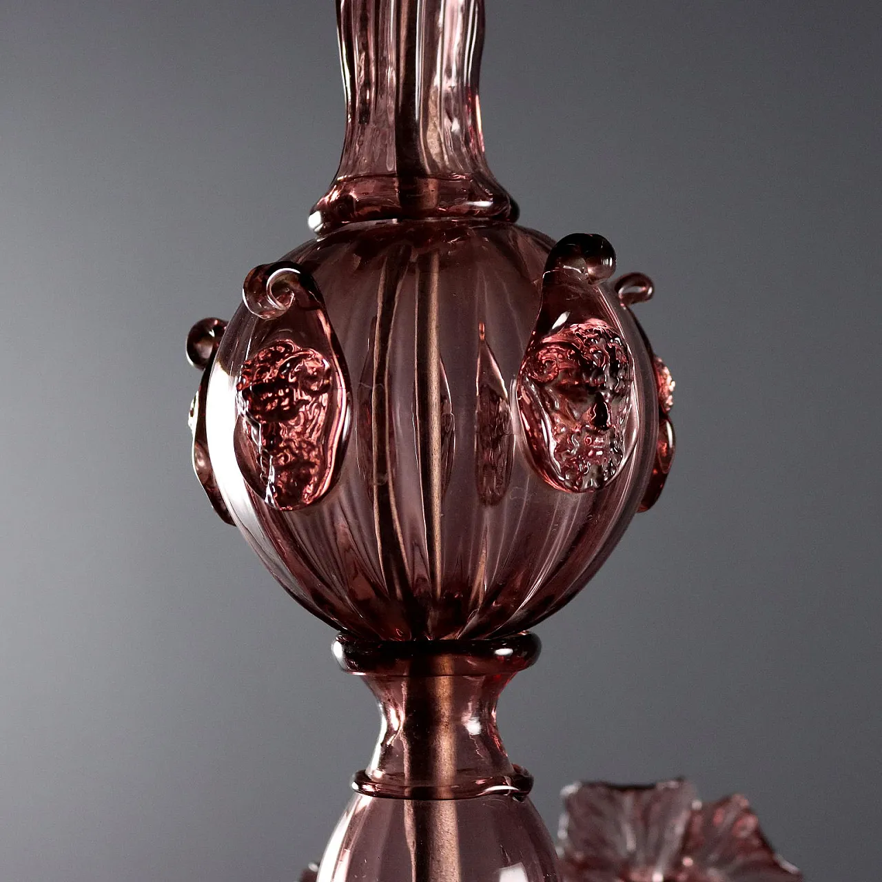 Five-light blown glass chandelier, late 19th century 4