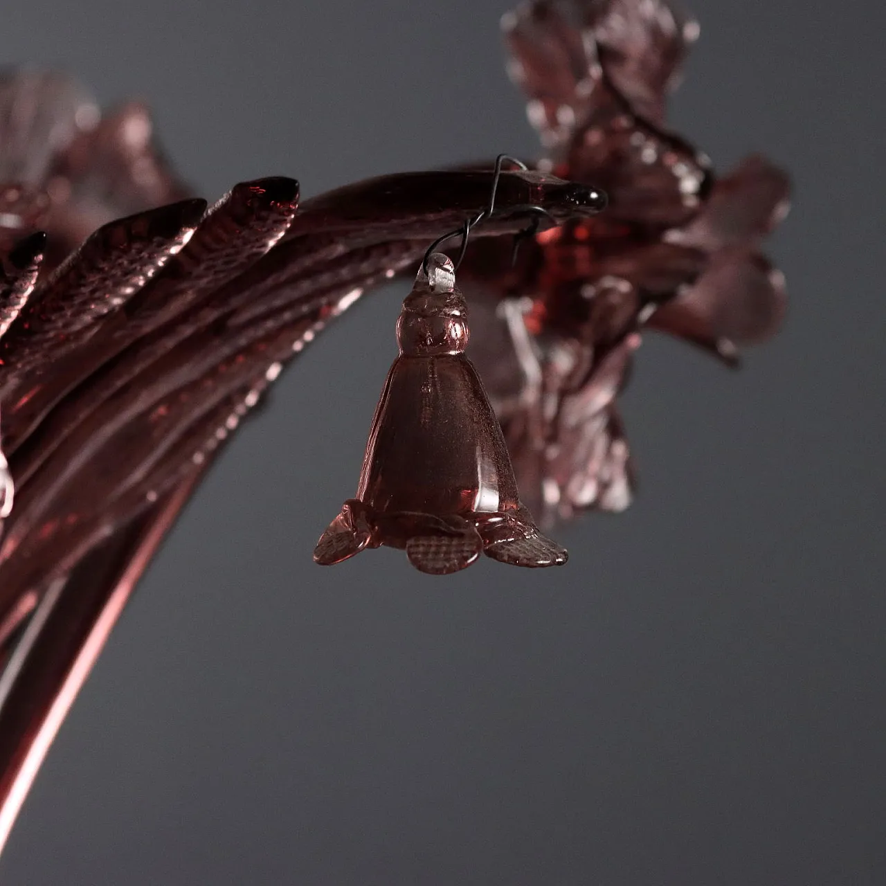 Five-light blown glass chandelier, late 19th century 6