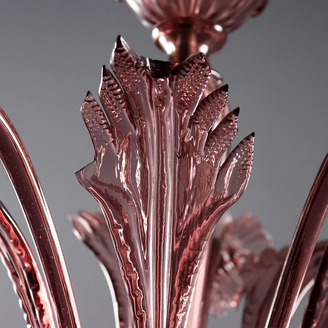 Five-light blown glass chandelier, late 19th century 7