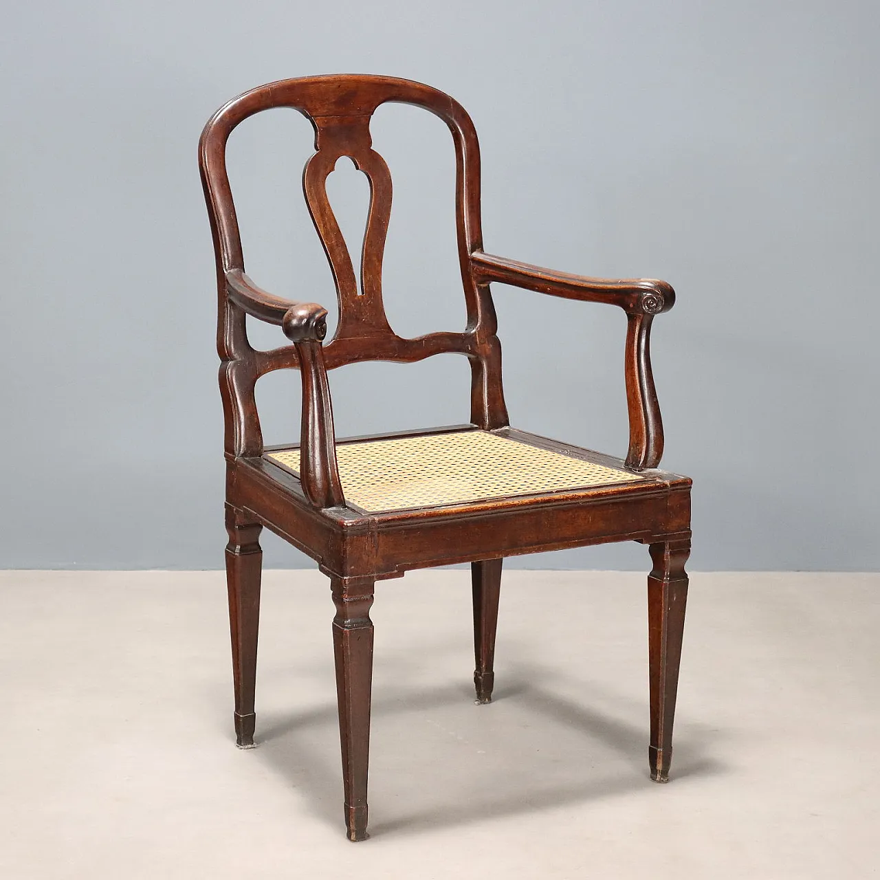 Walnut armchair, late 18th century 1
