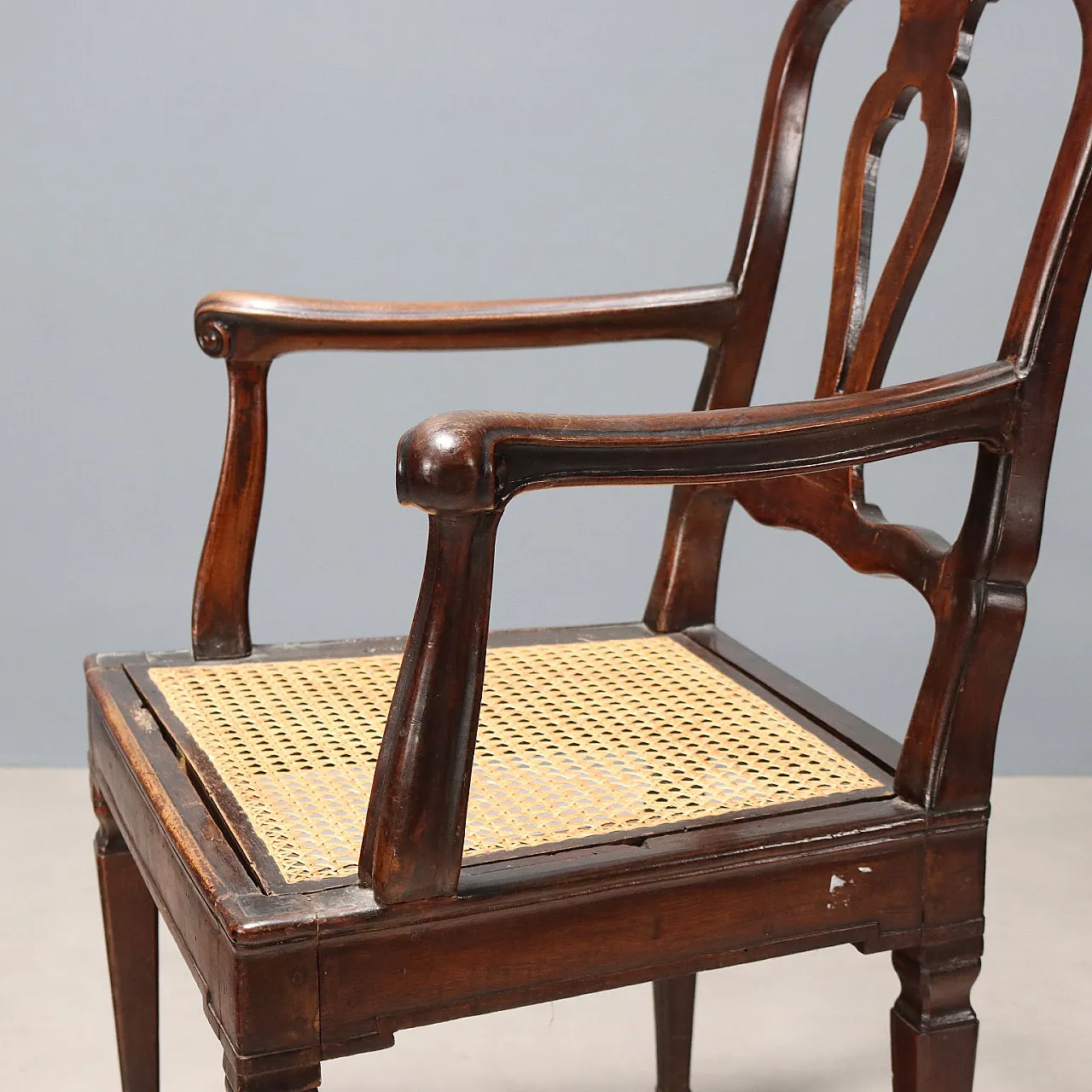 Walnut armchair, late 18th century 6