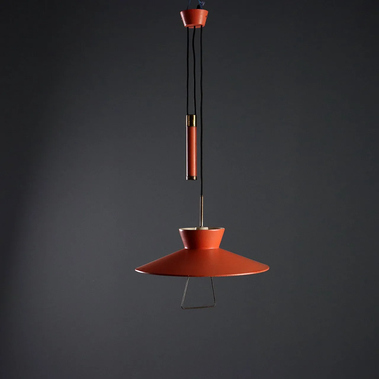 Lacquered metal lamp with curtain mechanism, 20th century 5