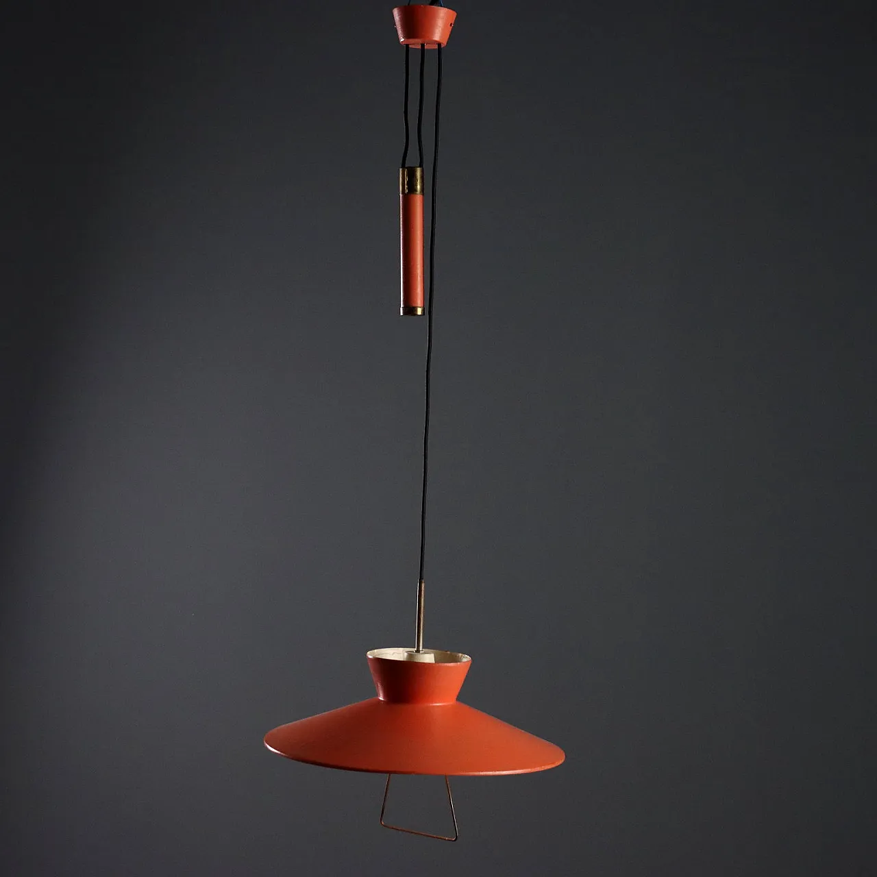 Lacquered metal lamp with curtain mechanism, 20th century 6