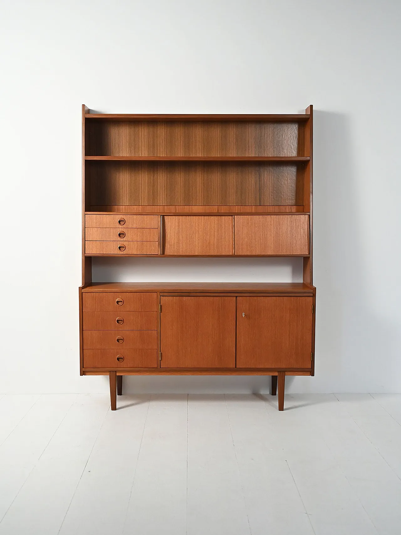 Sideboard con libreria in teak e mogano 3