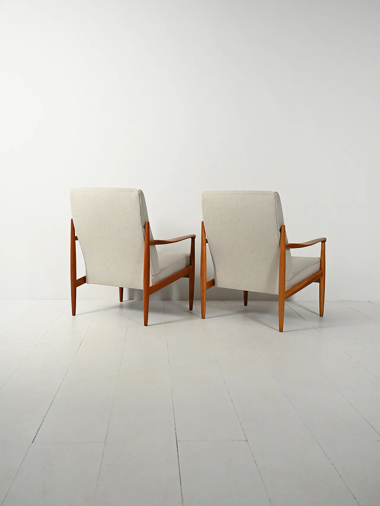 Pair of Scandinavian teak armchairs from the 1950s and 1960s 5