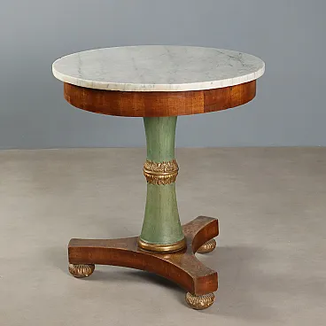 Empire mahogany coffee table with white marble top, early 19th century