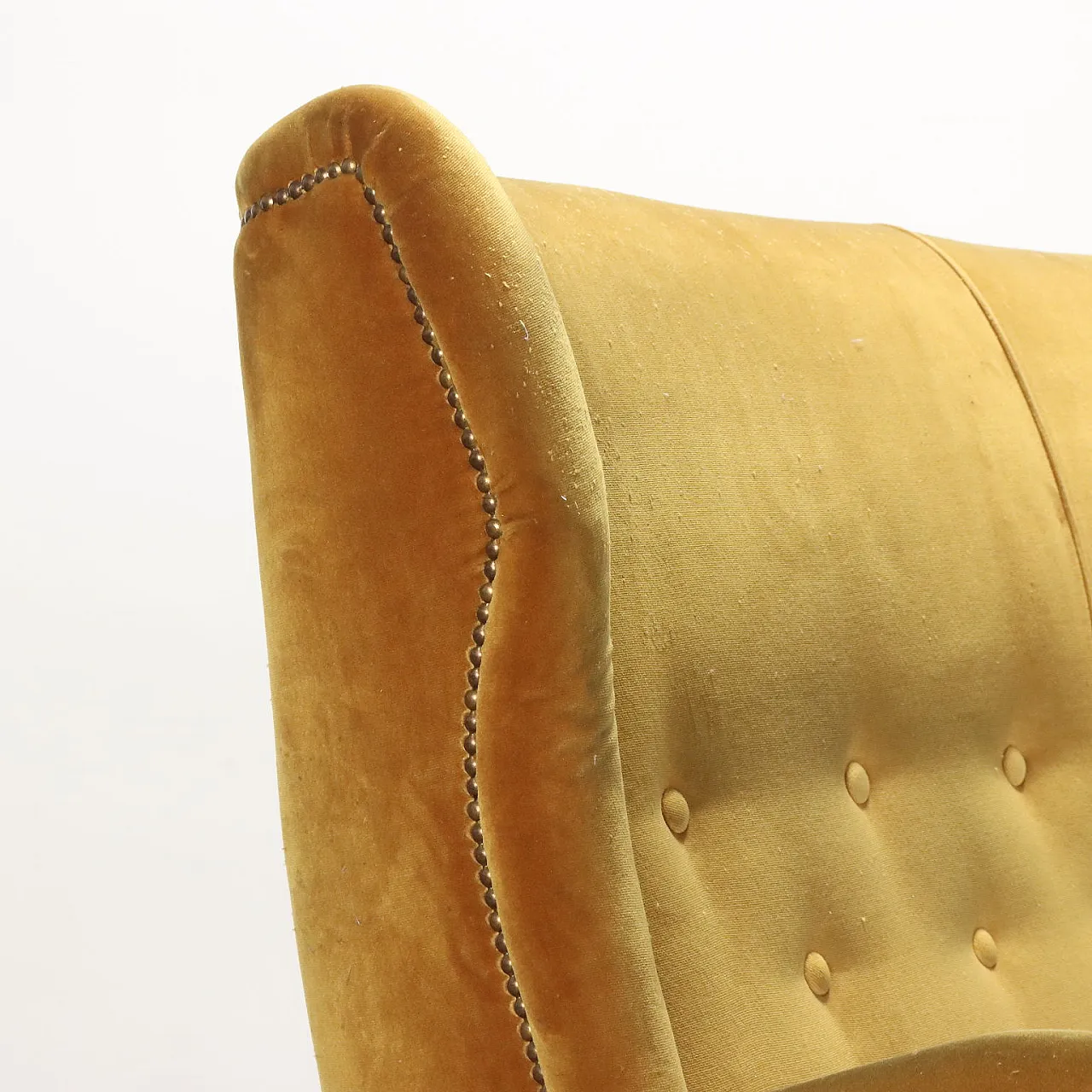 Divano in velluto a 3 posti, anni '50 4