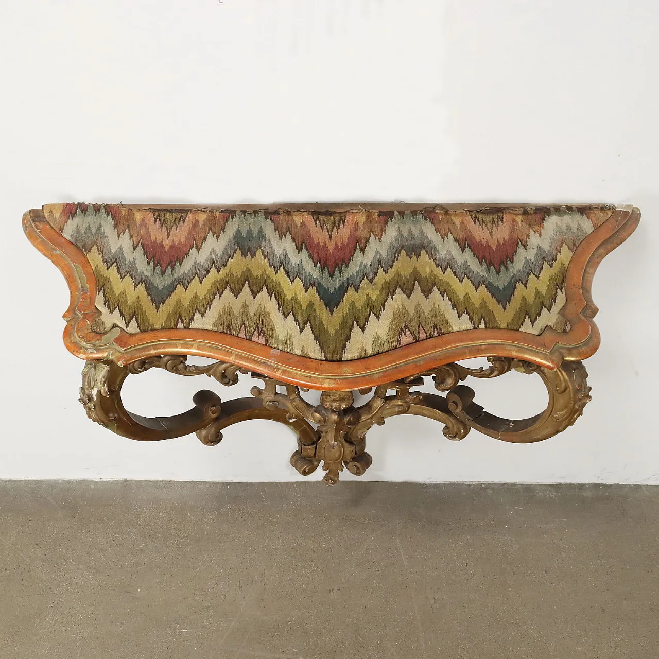 Drop-shaped console table in carved and gilded wood, late 19th century 9