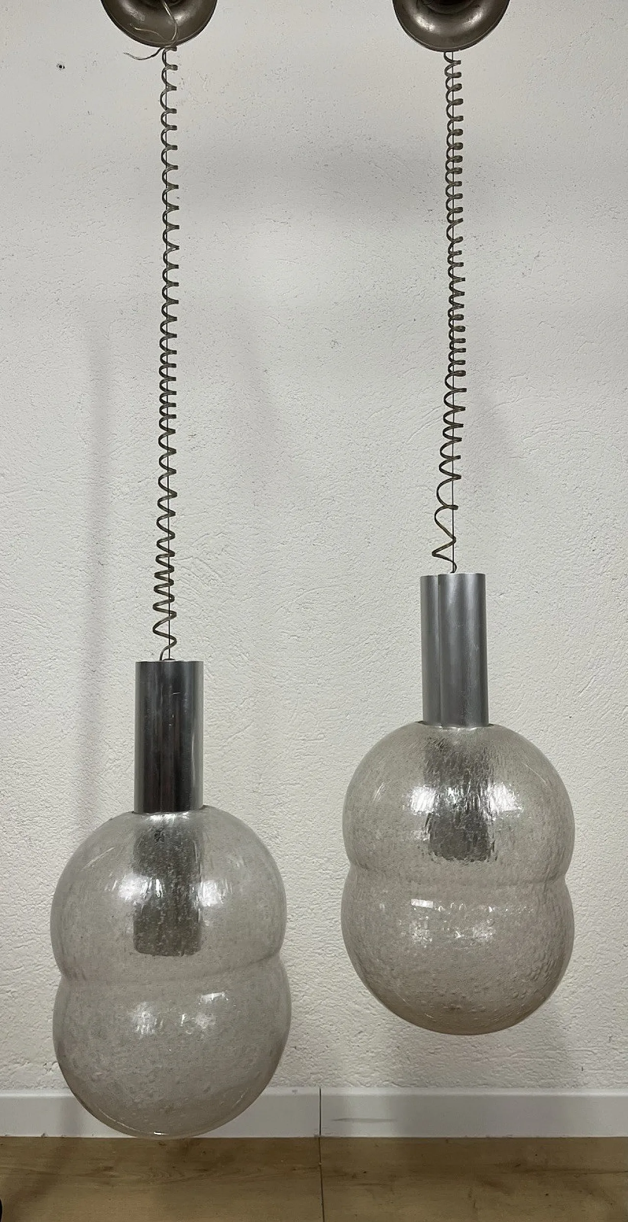 Pair of Bilobo chandeliers by Afra Tobia Scarpa for Flos, 1970s 1