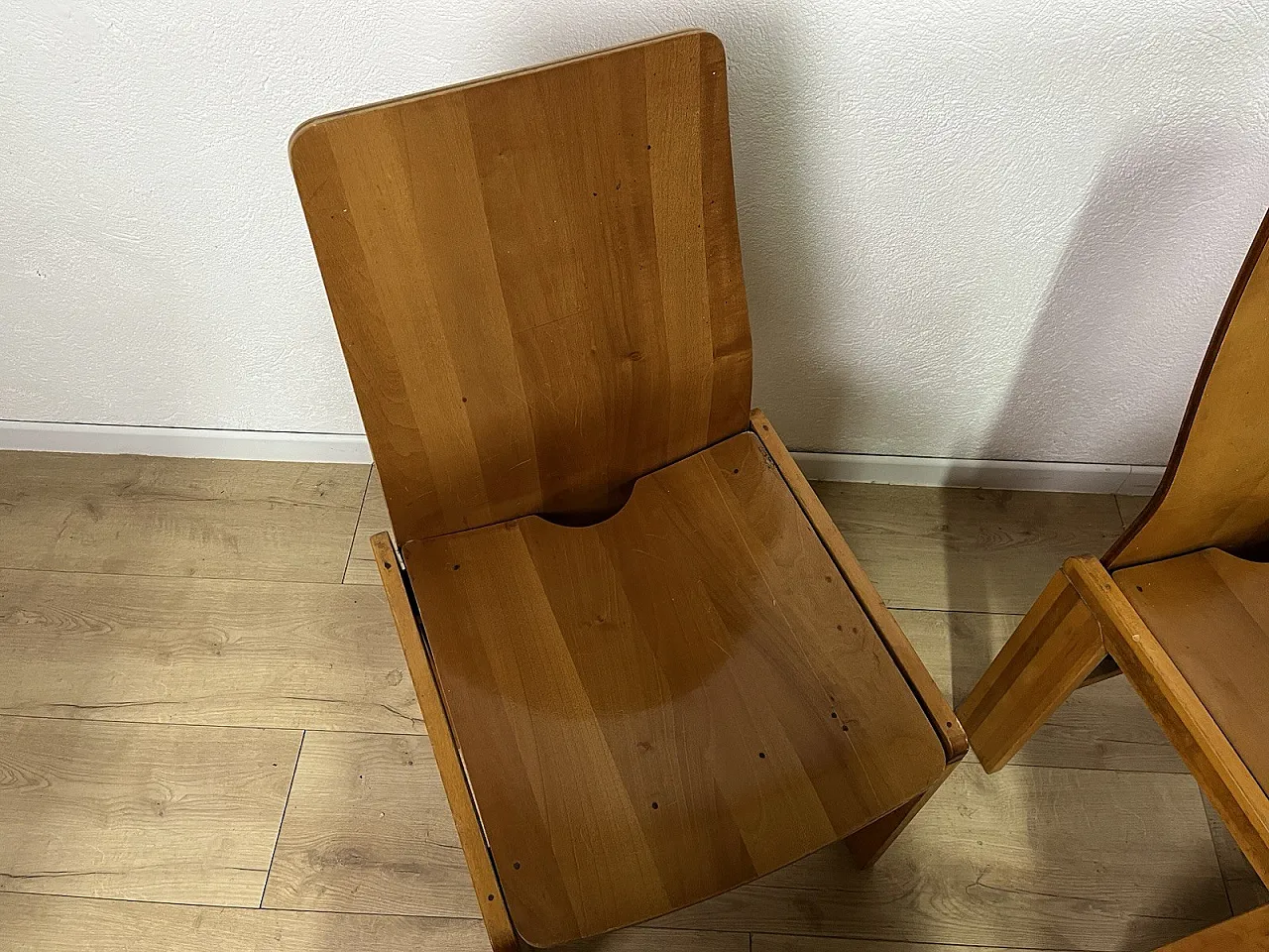 6 Maxello wooden chairs from Piarotto, 1970s 4