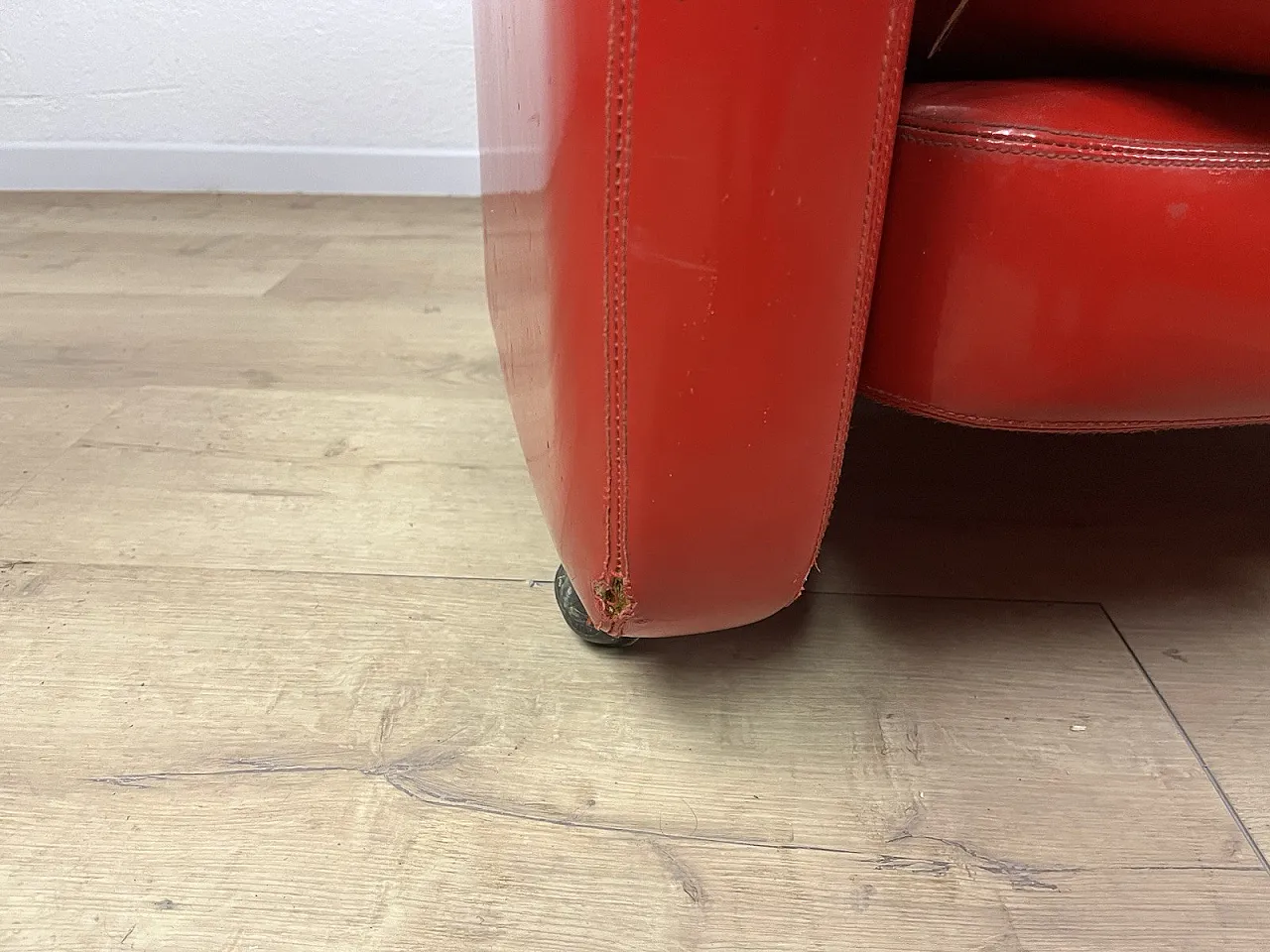 Space Age red vinyl Aarmchair, 1970s 9