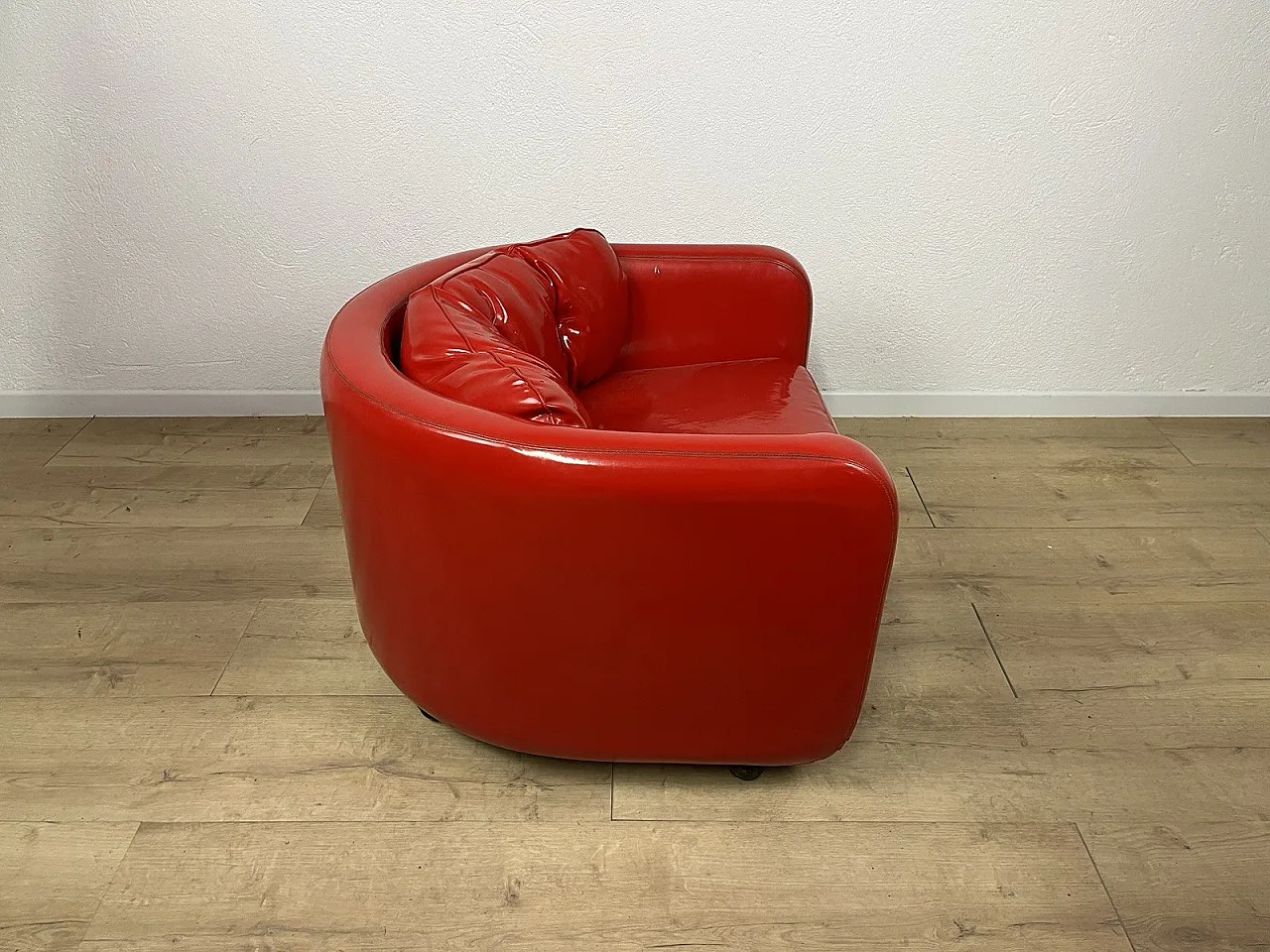 Space Age red vinyl Aarmchair, 1970s 13