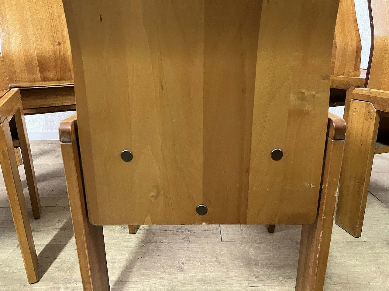 6 Maxello wooden chairs from Piarotto, 1970s 17