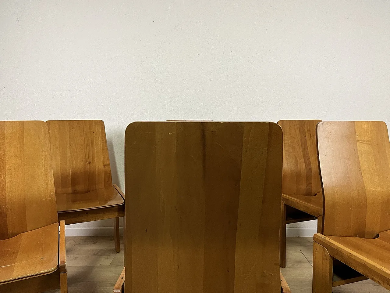 6 Maxello wooden chairs from Piarotto, 1970s 18