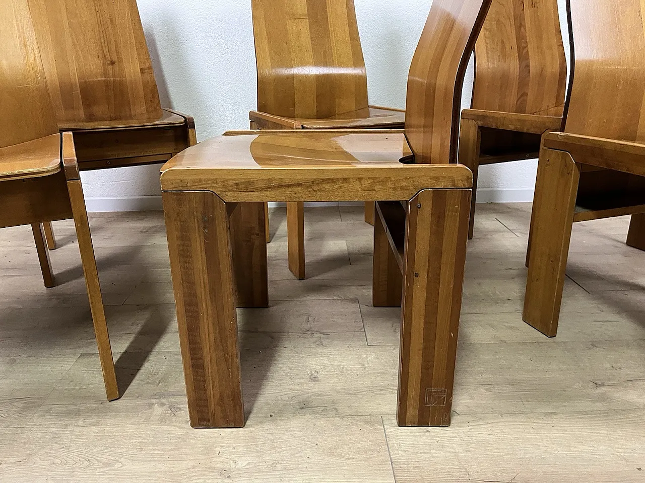 6 Maxello wooden chairs from Piarotto, 1970s 20