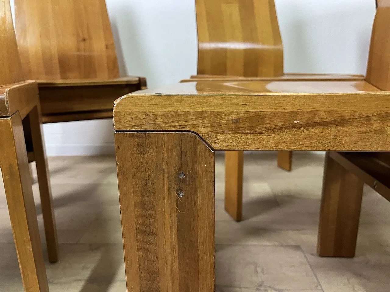 6 Maxello wooden chairs from Piarotto, 1970s 22
