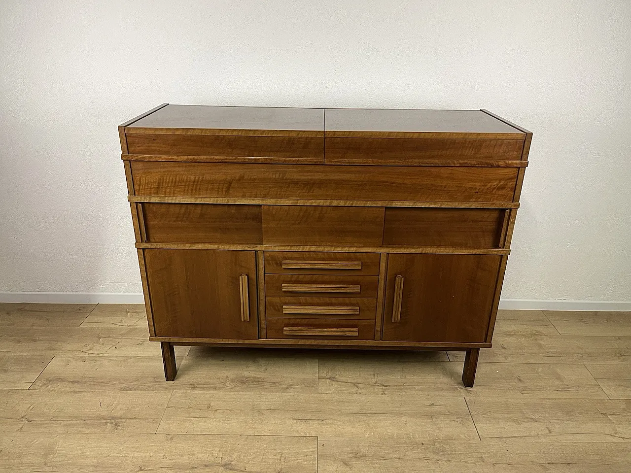 Wooden turntable sideboard, 1960s 2