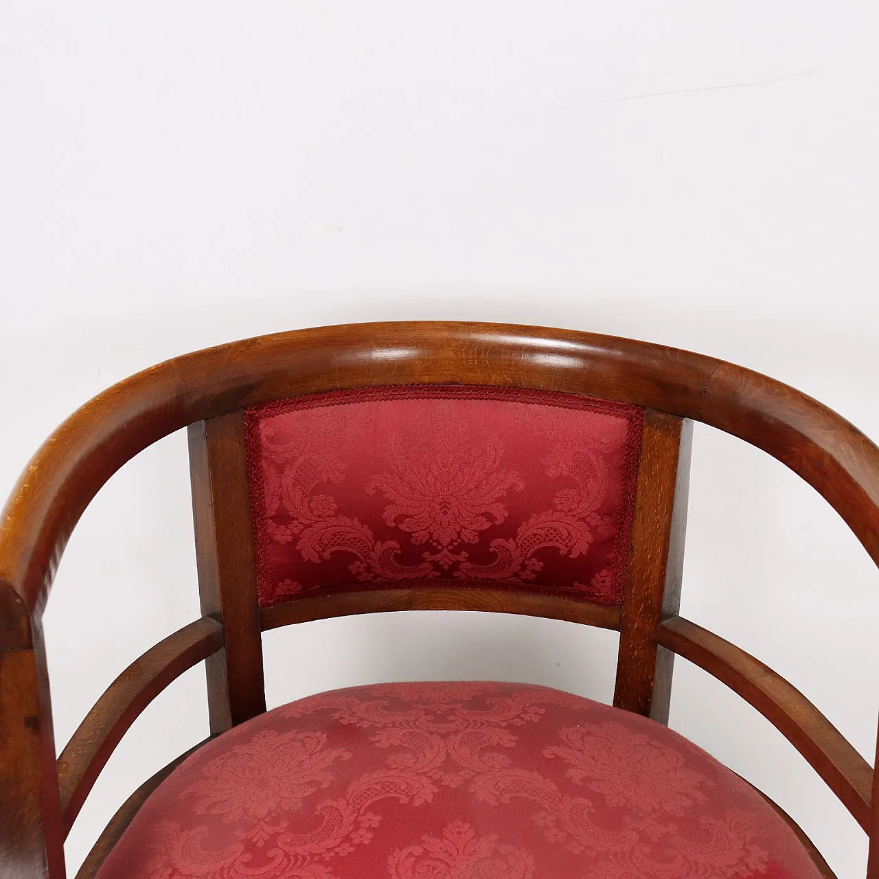 Pair of beech gondola armchairs with ottoman, 19th century 3