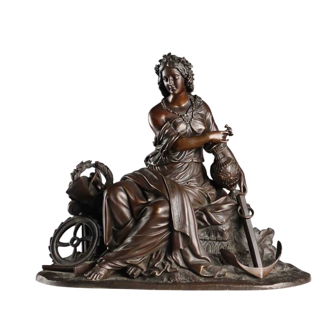 Young woman, bronze sculpture by Moreau, 20th century 11