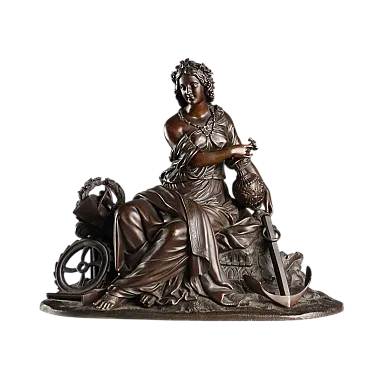 Young woman, bronze sculpture by Moreau, 20th century