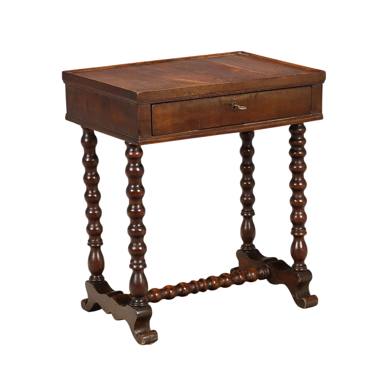 Walnut sewing table, late 19th century 9
