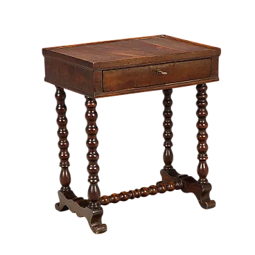 Walnut sewing table, late 19th century