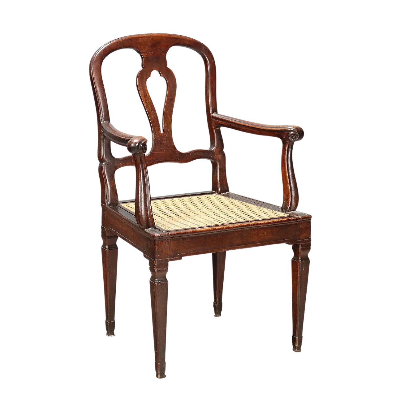 Walnut armchair, late 18th century 11