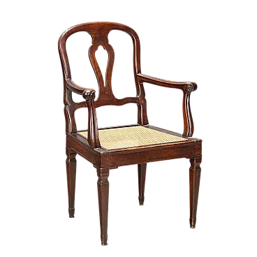 Walnut armchair, late 18th century