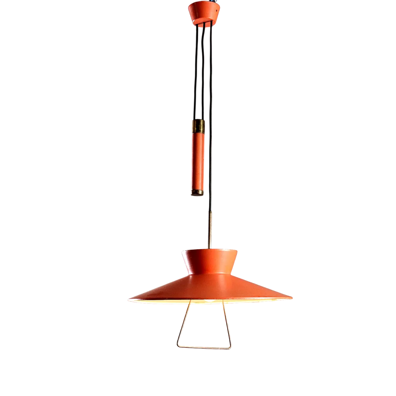 Lacquered metal lamp with curtain mechanism, 20th century 9