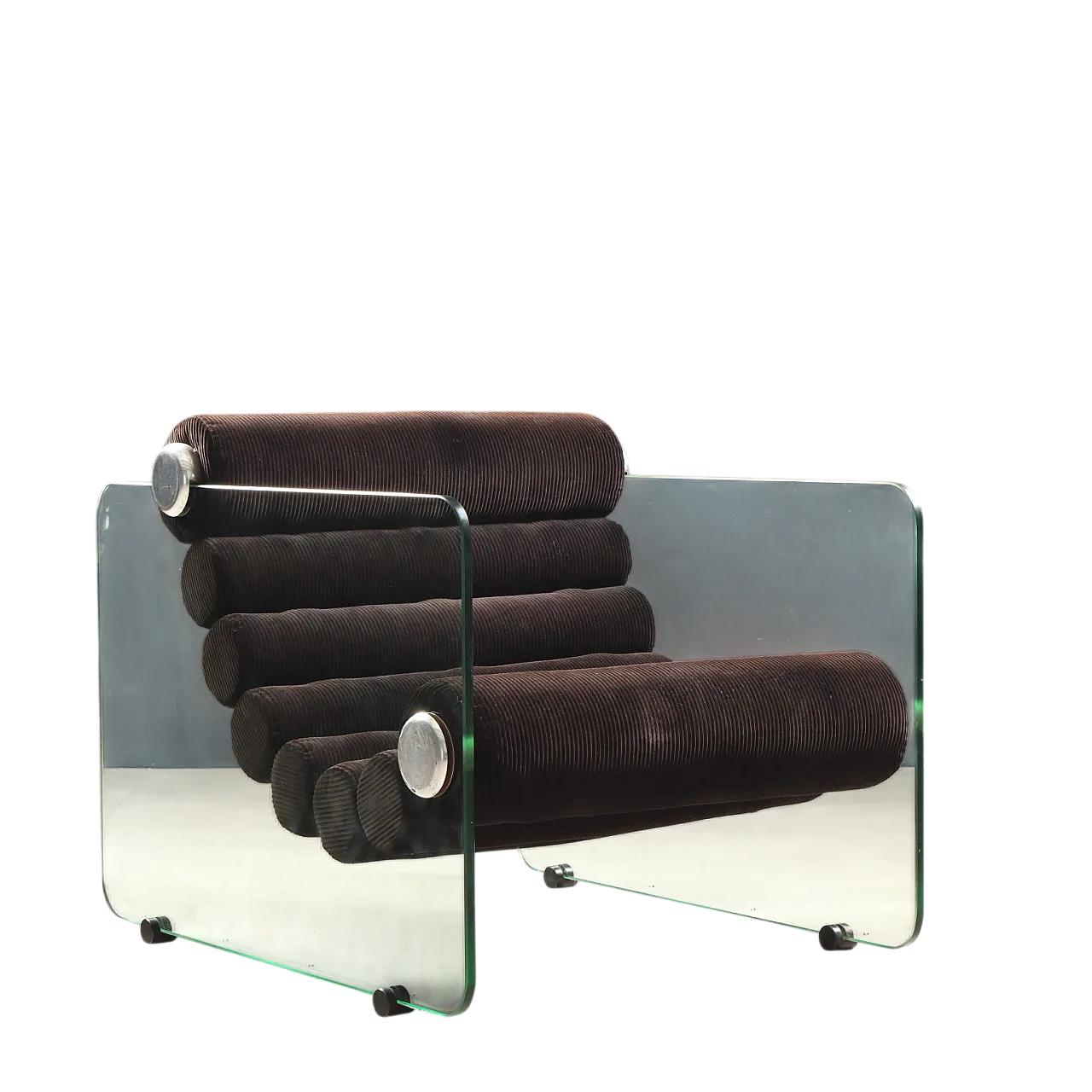 Hyaline plexi leather armchair by Fabio Lenci for Comfort Lin, 1970s 2