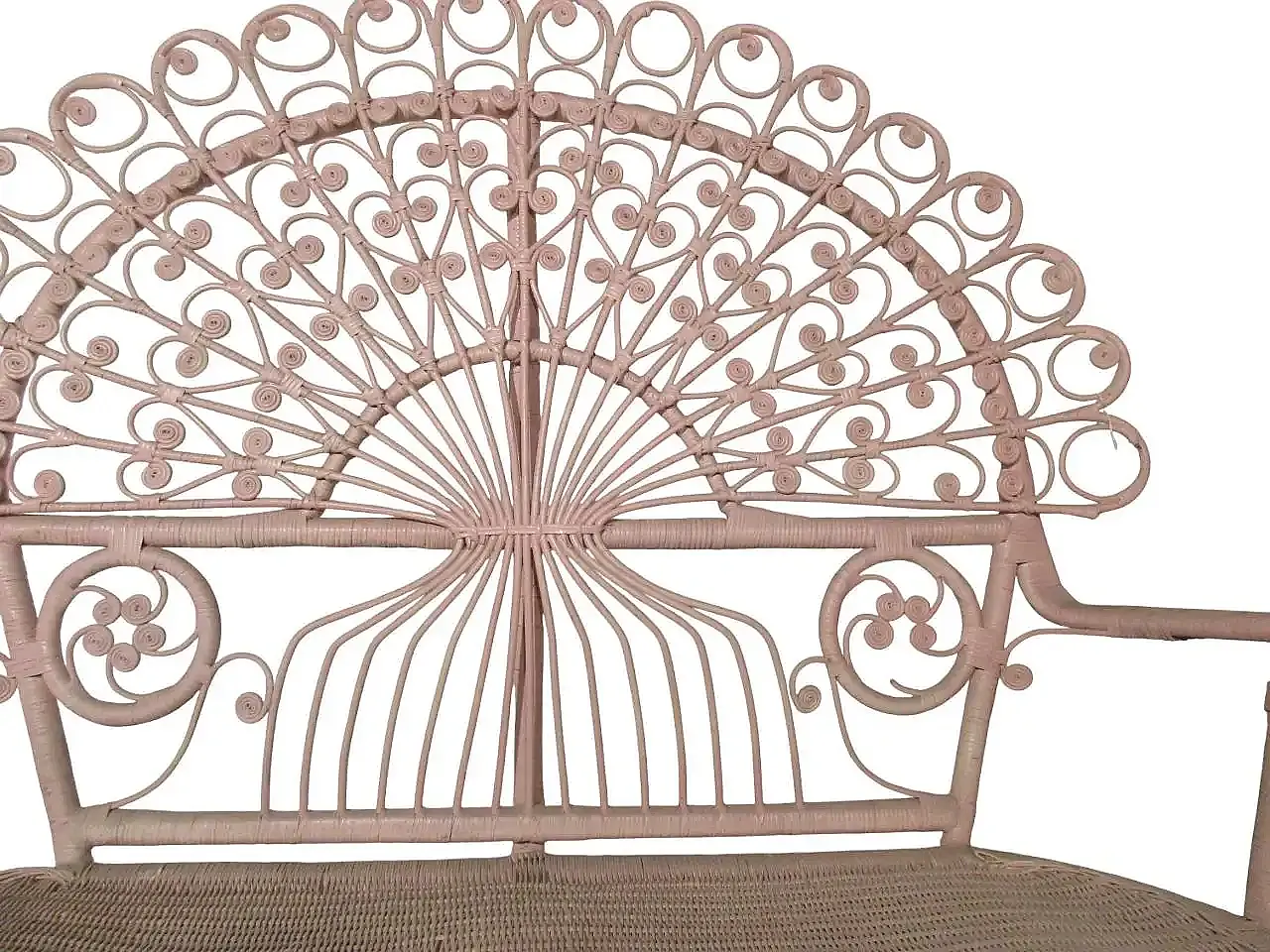 Divanetto in canna d'India e bambù di Valentino Più, anni '70 3