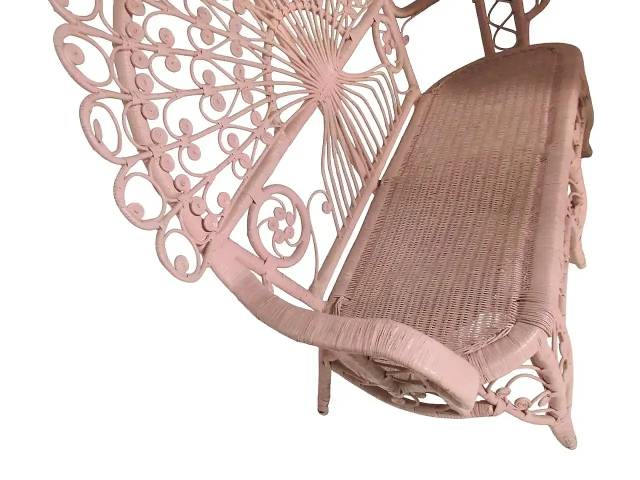 Divanetto in canna d'India e bambù di Valentino Più, anni '70 6