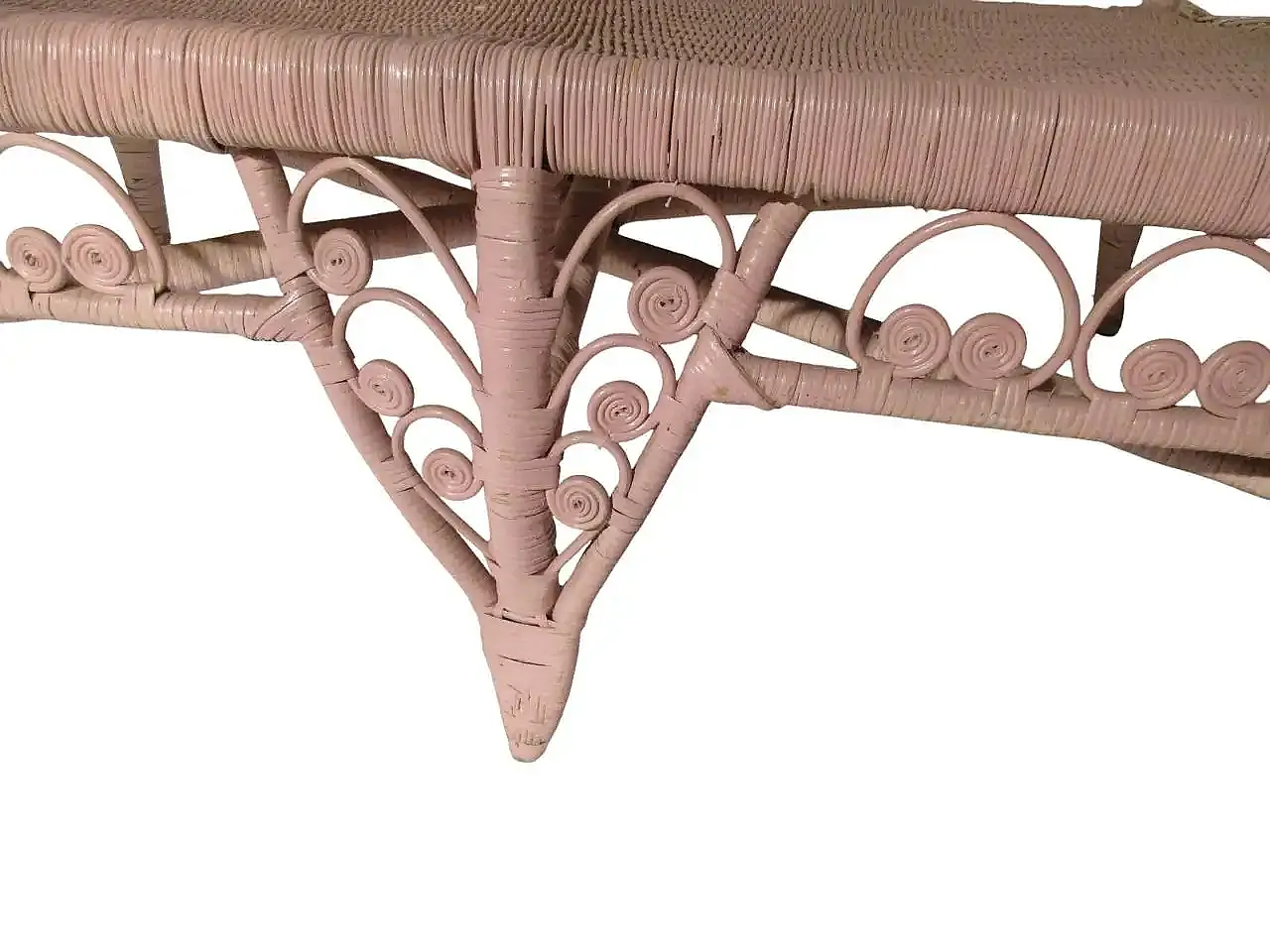 Divanetto in canna d'India e bambù di Valentino Più, anni '70 7