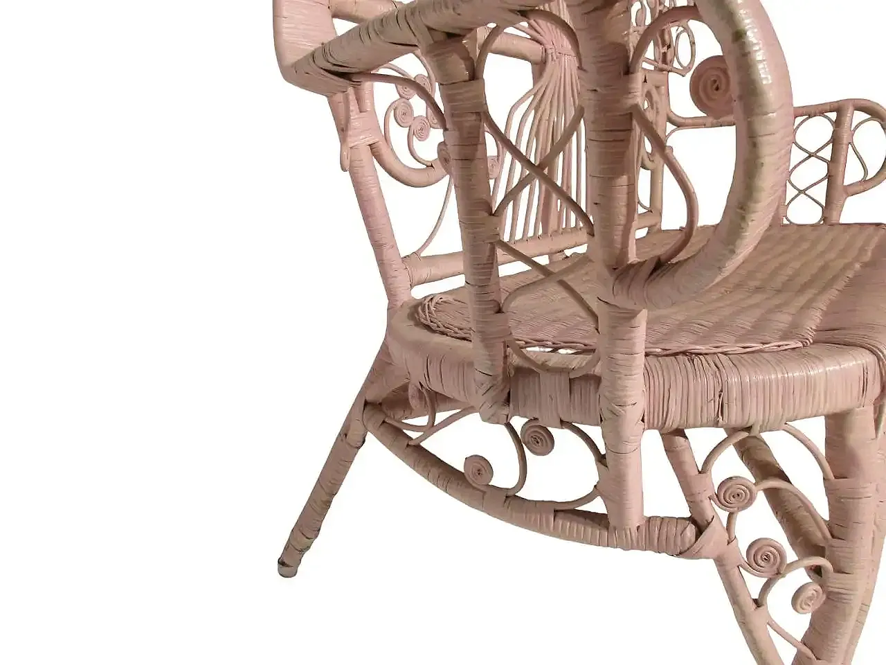 Divanetto in canna d'India e bambù di Valentino Più, anni '70 9