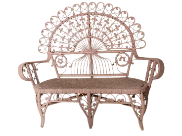 Divanetto in canna d'India e bambù di Valentino Più, anni '70