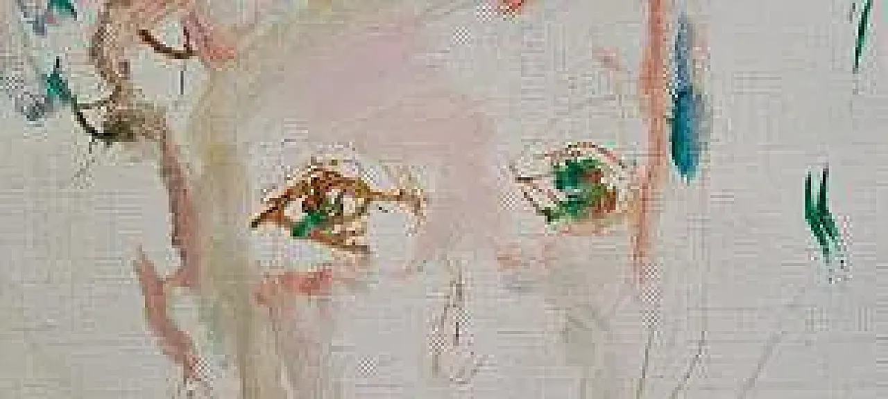 Portrait of a Woman by Ernesto Treccani, mixed media on canvas, 1970s 4