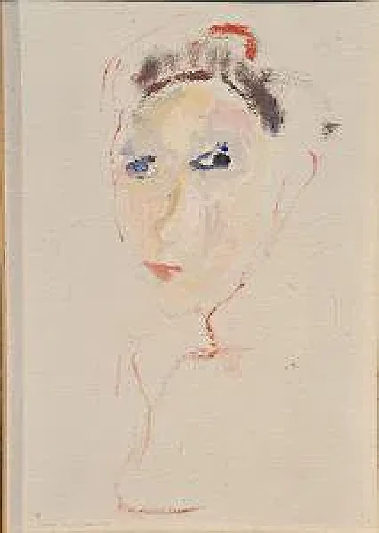 Portrait of a Woman by Ernesto Treccani, mixed media on canvas, 1970s 2
