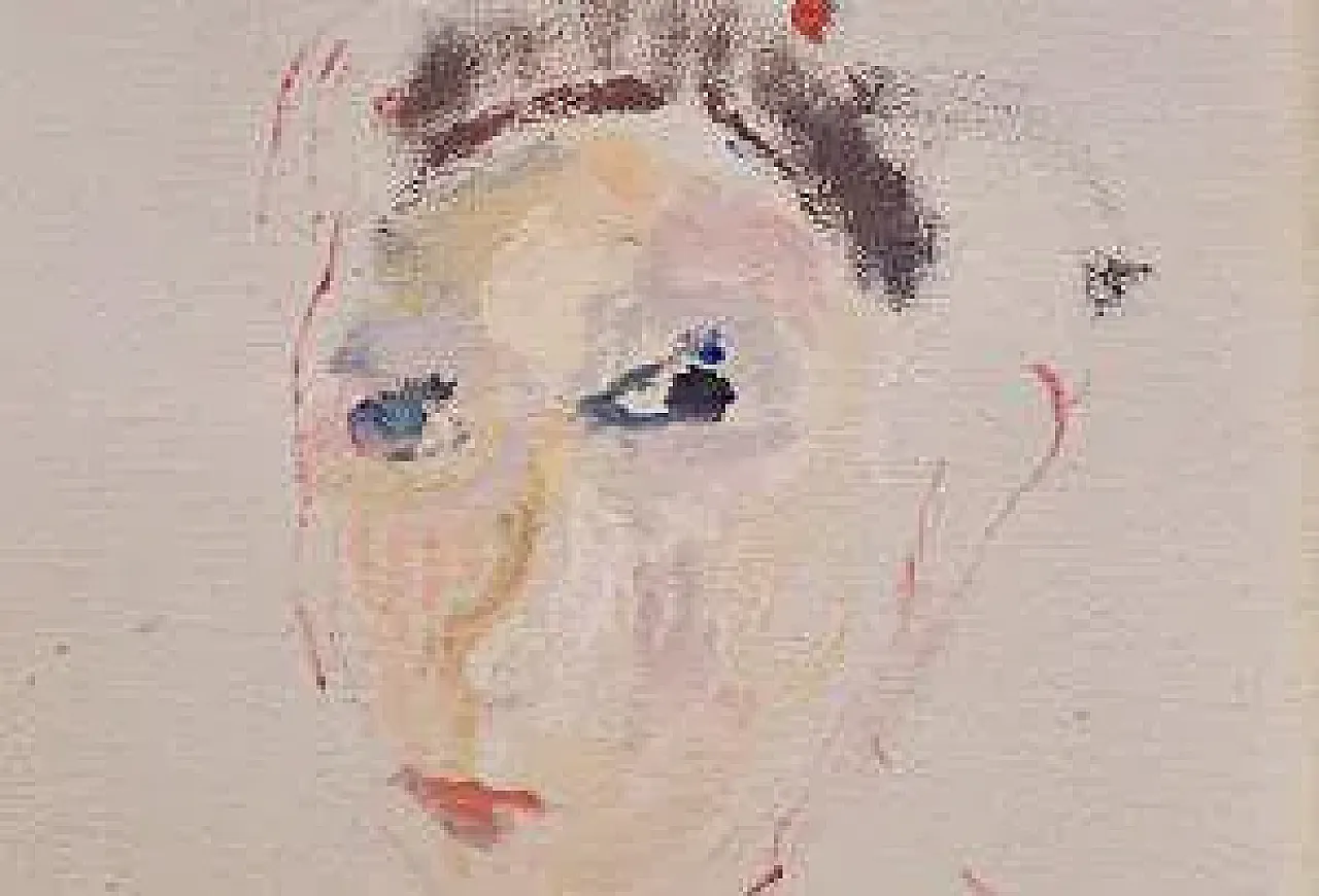 Portrait of a Woman by Ernesto Treccani, mixed media on canvas, 1970s 4