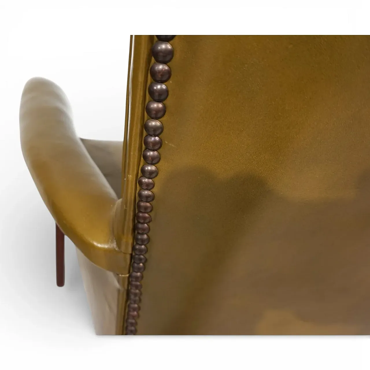 Pair of moss Froxfield leather armchairs by Parker Knoll, 1960s 4