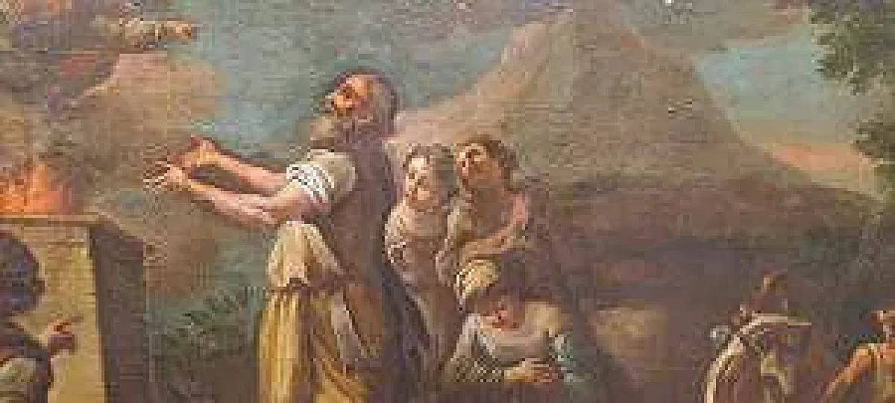 Il sacrificio di Noè dopo il diluvio, olio su tela, '600 2