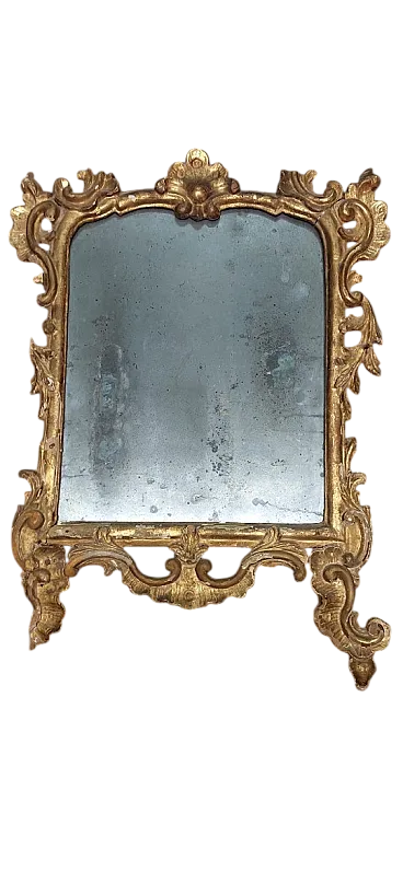 Original Baroque mirror in gilded and carved wood, 18th century