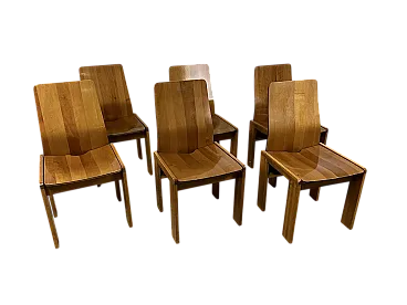 6 Maxello wooden chairs from Piarotto, 1970s