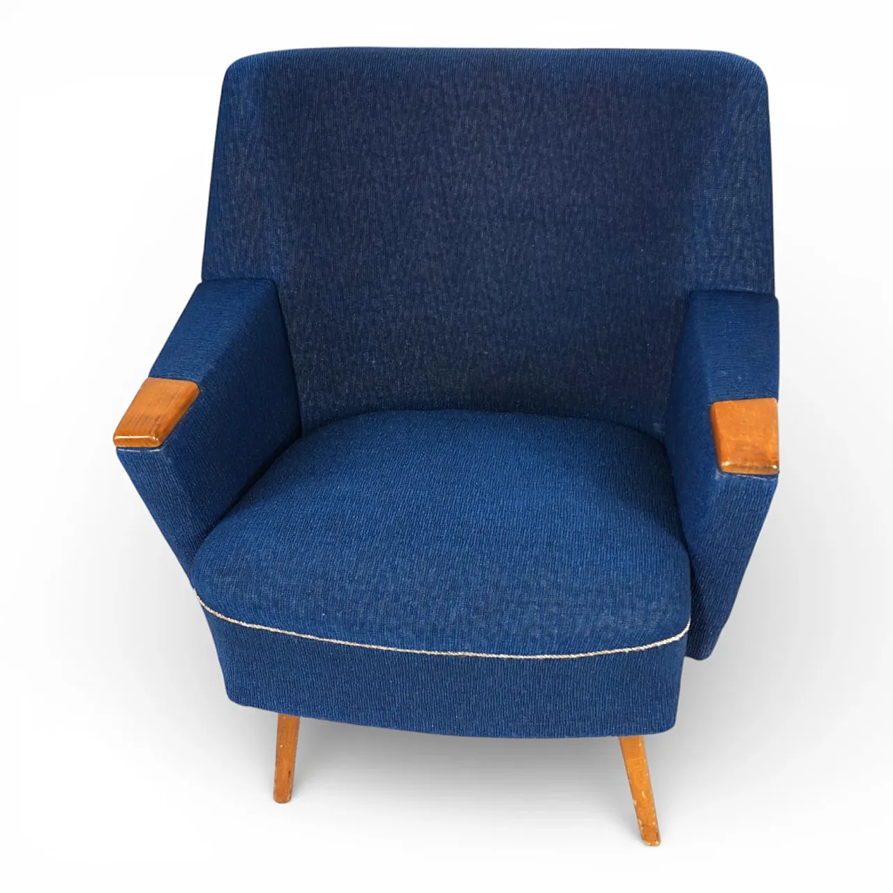 Blue cocktail chair MCM, 1950s 9