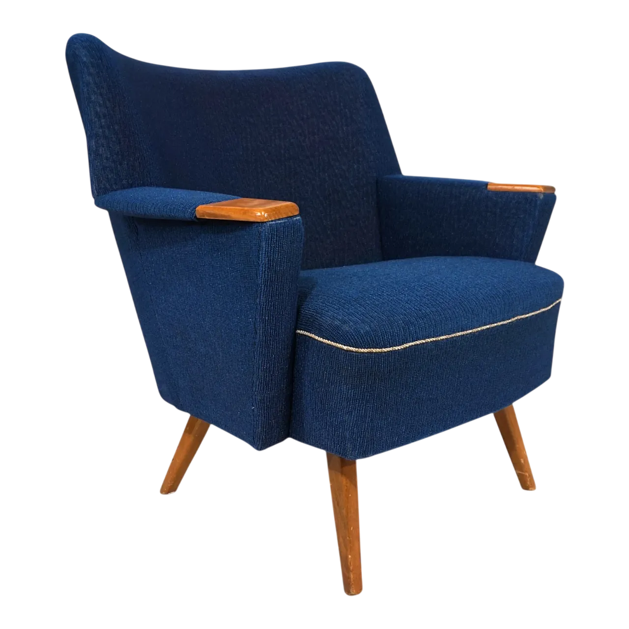 Blue cocktail chair MCM, 1950s 17