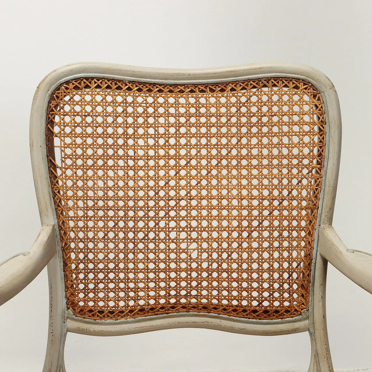 Pair of baroque style armchairs in lacquered wood, 20th century 4